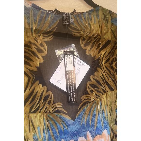 NWT Club Z Collection Large Swim Cover Up Kaftan Dress Floral Animal Beaded - Picture 7 of 10